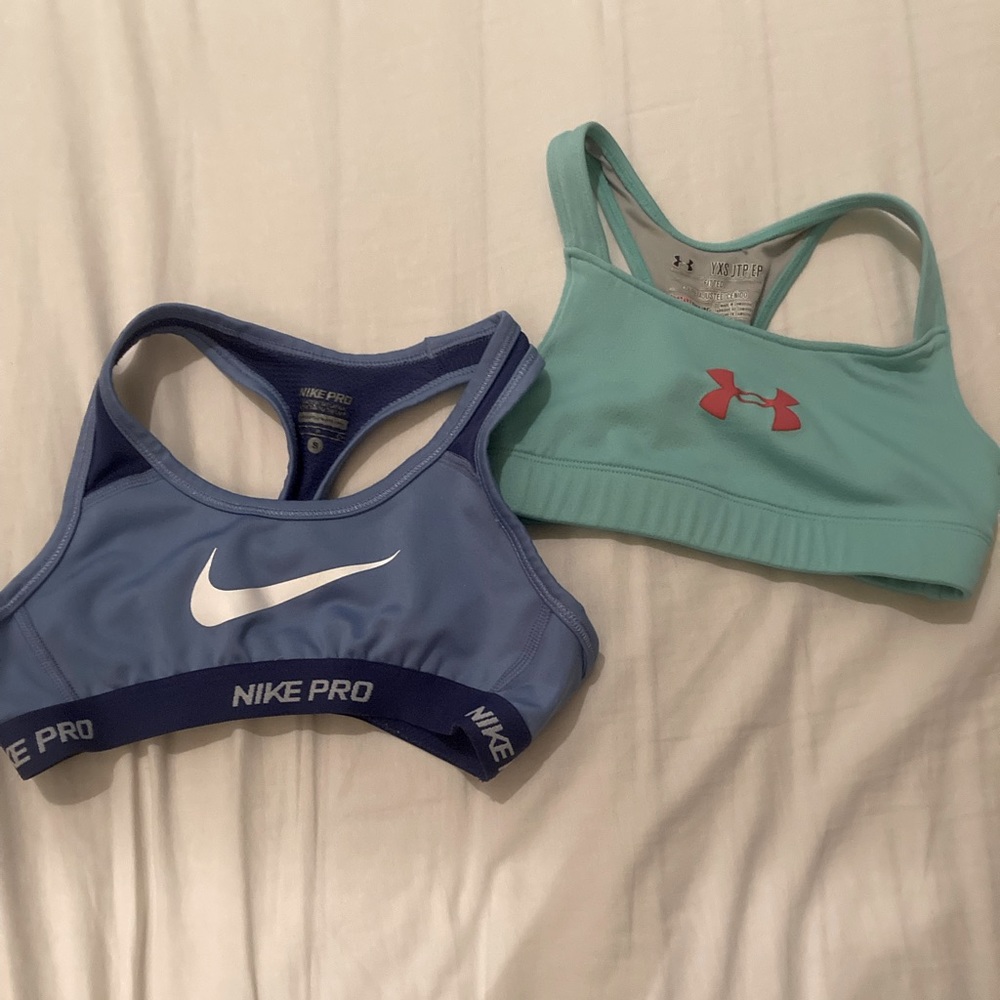 2 Nike and Under Armor sports bras!